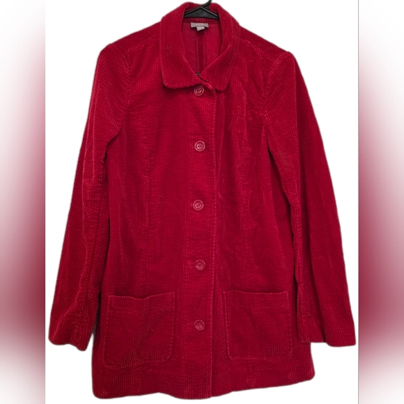 J. Jill Jackets & Blazers - J. Jill Women's Red Corduroy Swing Jacket Size XS